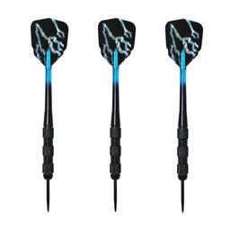 Click here to learn more about the Dart Addict Blue Bolt Grooved Barrel Steel Tip Darts.